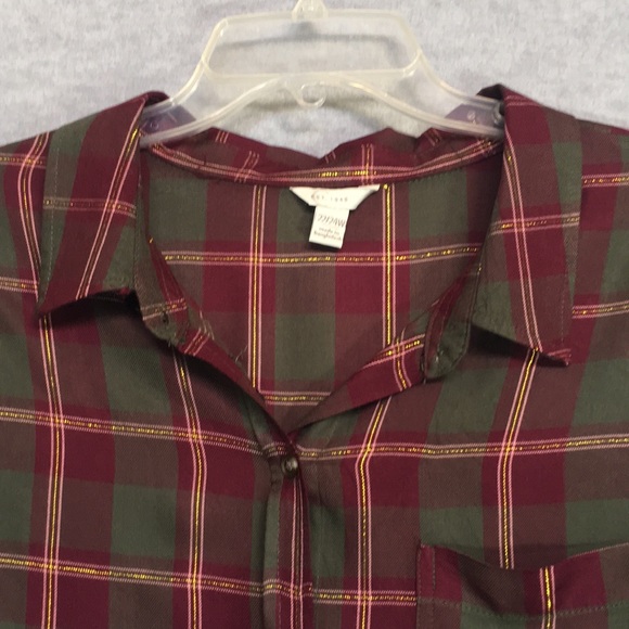 CATO Holiday Christmas Celebration Gold Metallic Thread Peplum Extra Long Line - Picture 3 of 16